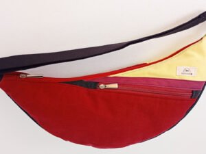 Bolso Banano Granate y Amarillo