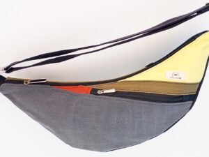 Bolso Banano Gris y Amarillo