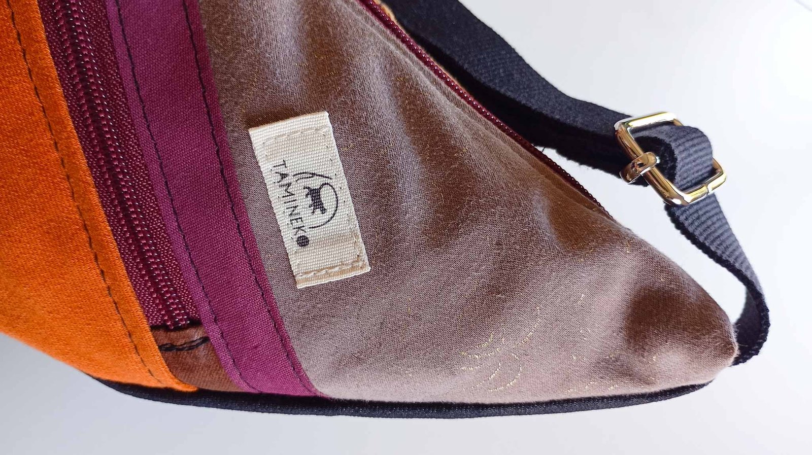 Bolso Banano Naranja y Beige Dorado - Imagen 4