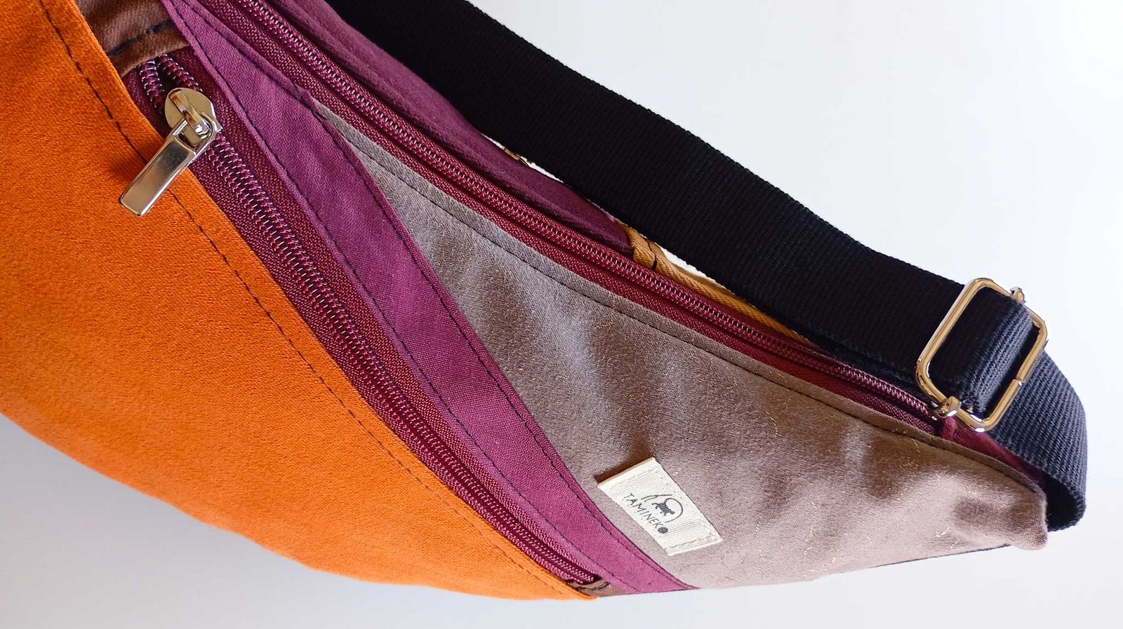 Bolso Banano Naranja y Beige Dorado - Imagen 5