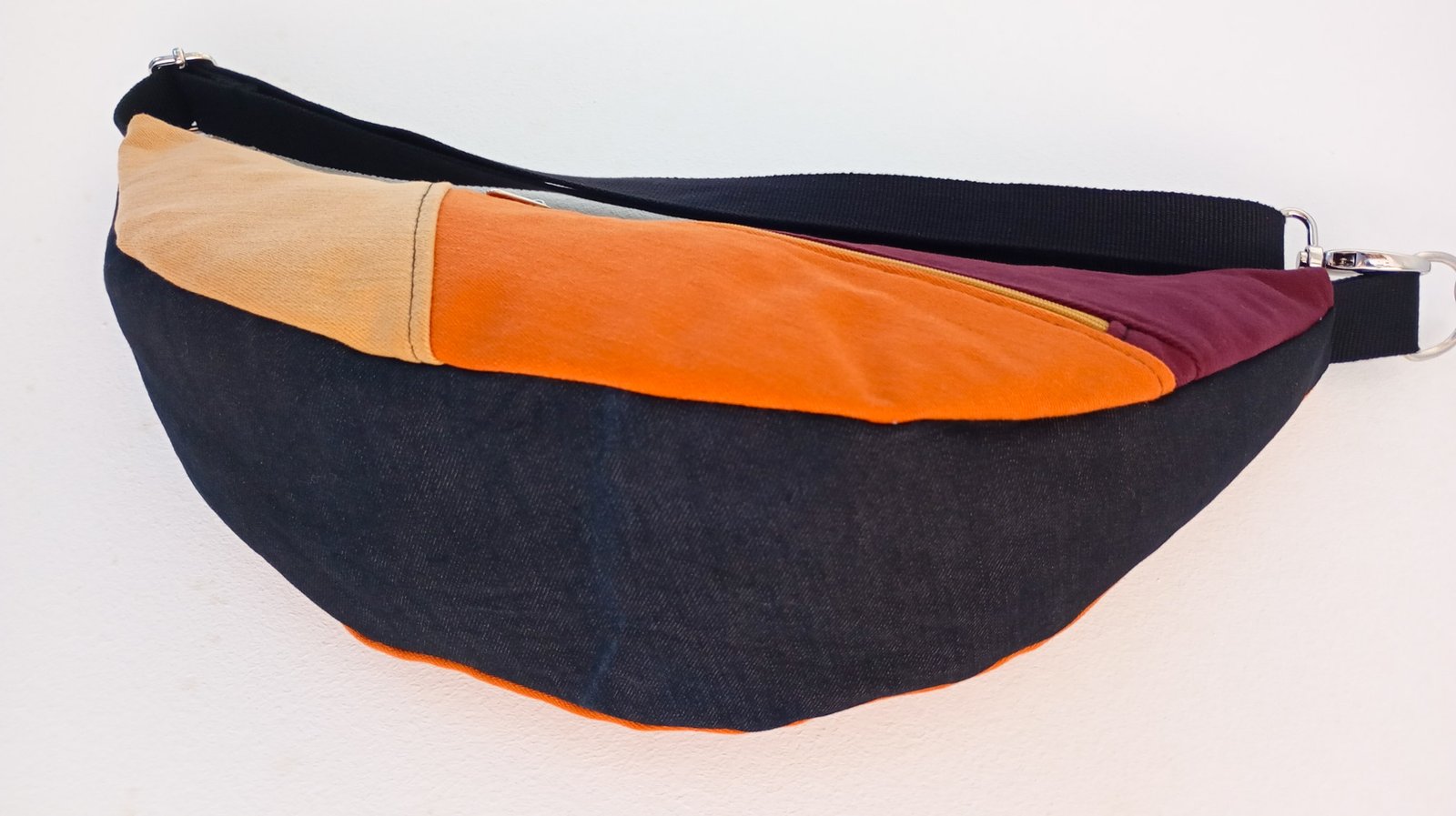 Bolso Banano Naranja y Beige Dorado - Imagen 7