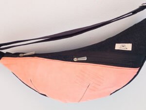 Bolso Banano Salmón Flúor y Negro