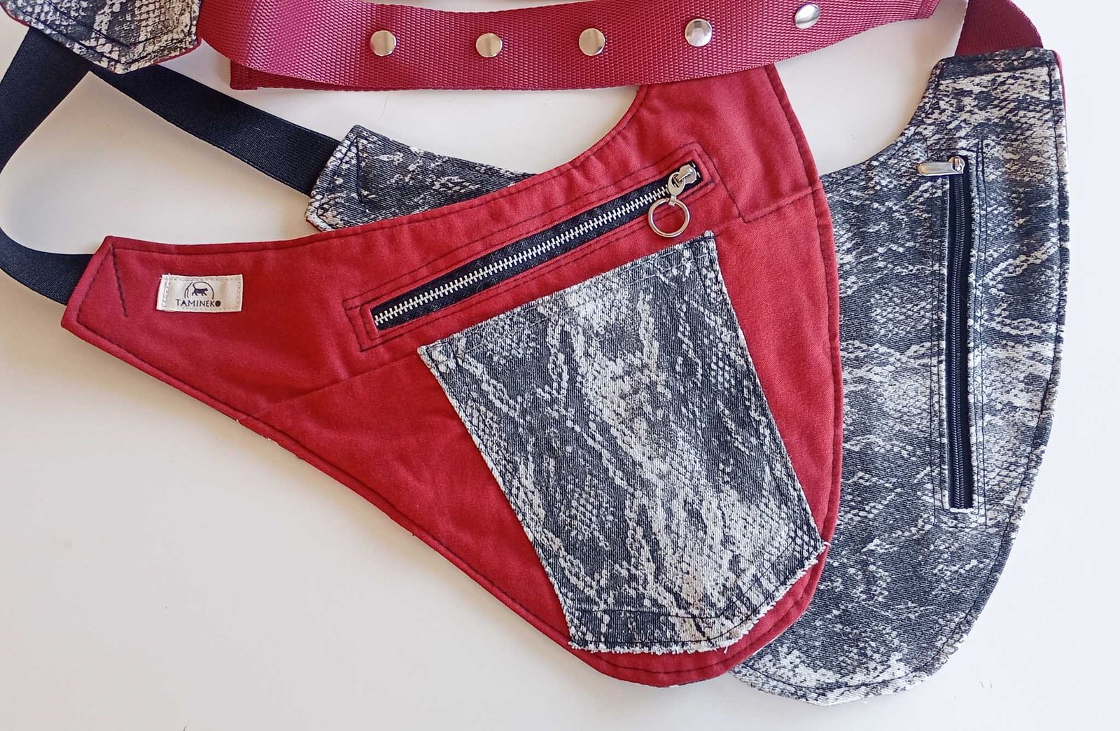 Pistoleras Roja y Gris Animal Print - Imagen 3