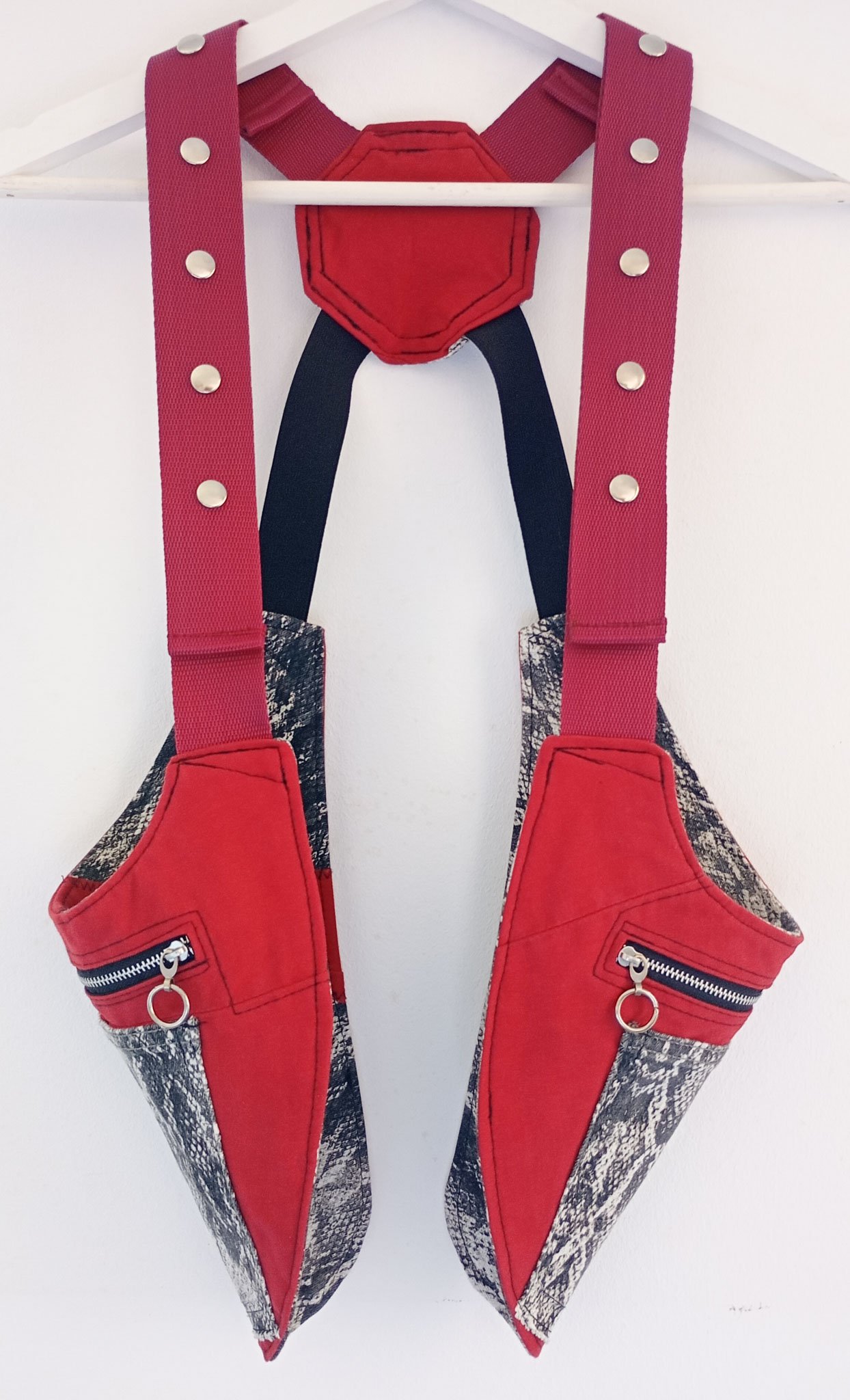 Pistoleras Roja y Gris Animal Print - Imagen 2